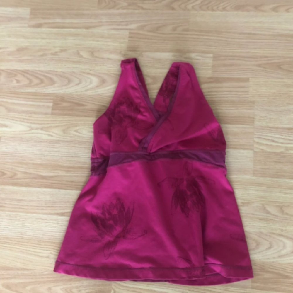 Lululemon Women's V Neck Floral Top Sz 10